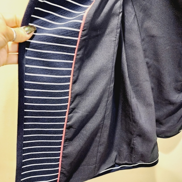 Talbots navy stripes open front blazer size S - Picture 10 of 13